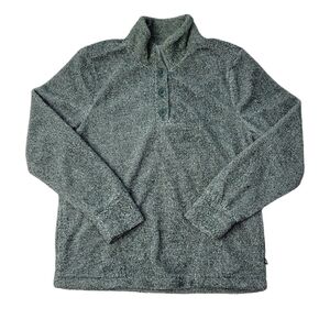 Eddie Bauer Women's Quarter button Up Front Pockets Pullover SweaterJade Medium